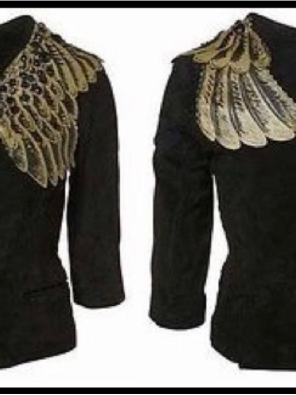 Topshop x Kate Moss Vintage Women’s black  Jacket with Gold Wing Embellishment